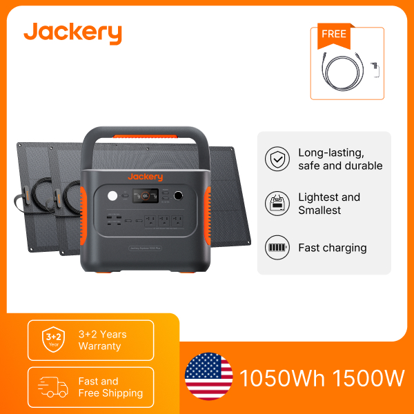 Solar Emergency Charger - Jackery E1000AC 1050Wh Portable Power Station