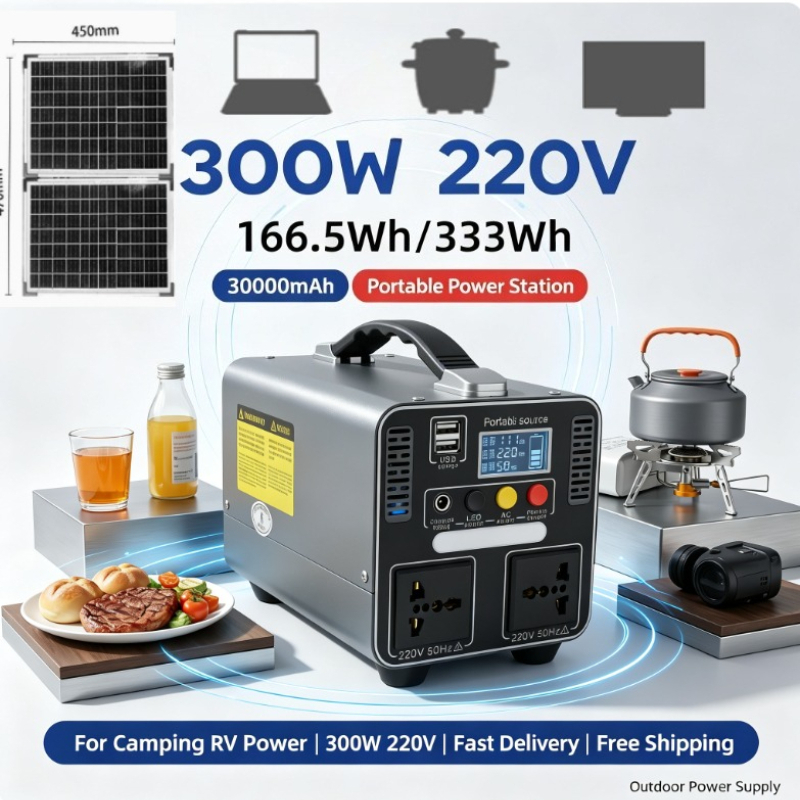 Solar Emergency Charger - 300W 333Wh Portable Power Station Solar