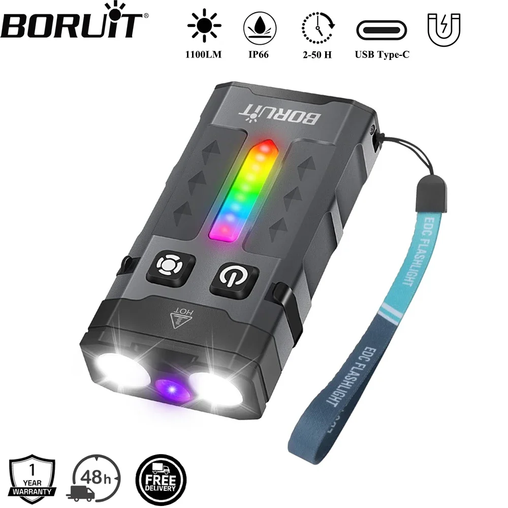 BORUiT EV20 1100LM EDC UV Keyc - đánh giá và giá Fishing Kit Compact